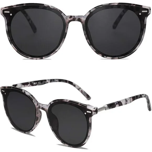 ⚡SOJOS Womens Grey Trendy Classic Round Retro Vintage Large Frame Sunglasses - Picture 3 of 5